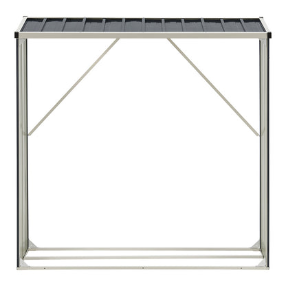 Houtopslagrek – Houtrek – Houtberging – Haardhoutrek – Brandhoutrek – Stalen Constructie – Weerbestendig Antraciet 155x45x157 cm
