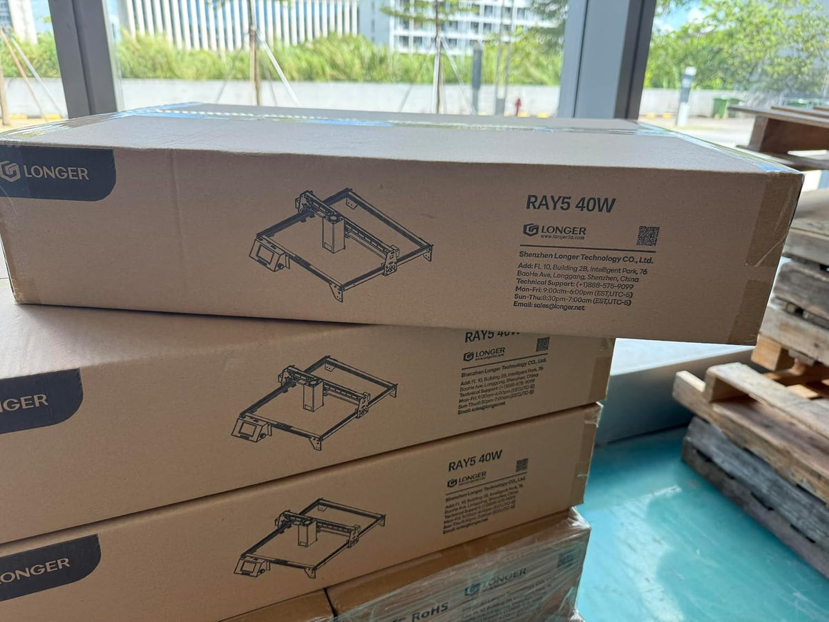 Longer RAY5 Laser, 40 W, snel snijden tot 24.000 mm/min, 3,5 inch touchscreen, offline app-bediening, doe-het-zelf lasermachine voor het graveren en snijden van metaal, glas en hout.