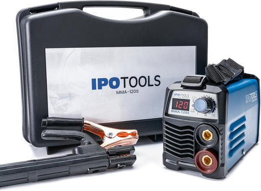 IPOTOOLS MMA-120S elektroden lasapparaat, 120 A, mini elektrische inverter, lasapparaat MMA/E-hand met lcd-display, anti-stick, 230 V