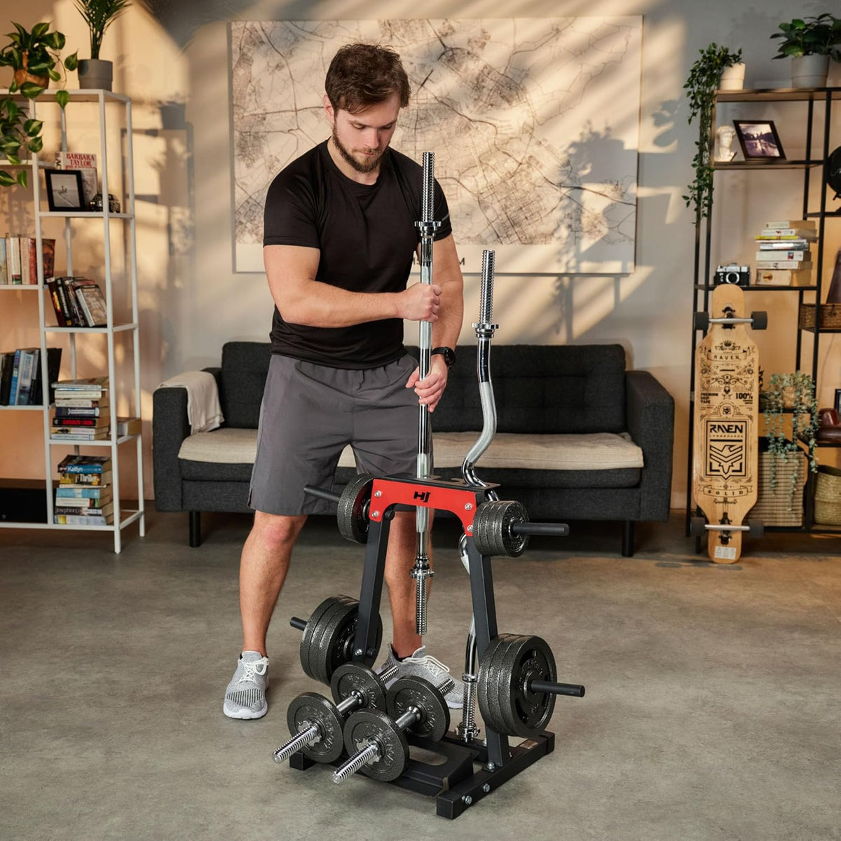 Hop-Sport Weight Plate Stand, Dumbbell Stand for Short Dumbbells for Weights and Bars - QUORE