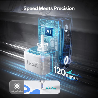 Snijmachine – Plottermachine – Snijplotter – Hobby Plotter – Plotter – Print Then Cut A4 – Nederlandstalig LED-scherm – Blauw