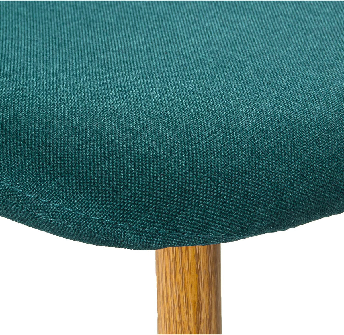 DRW Set van 4 stoelen, fluweel en poten van metaal, houtlook, groen en hout, 44,5 x 47 x 89 cm, zitvlak 47 cm