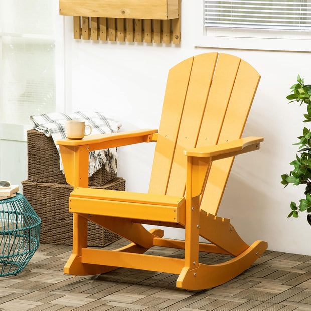 Adirondack - Tuinstoel - Schommelstoel - Relaxstoel - Ergonomische Rugleuning - Stevige - voor Tuin - Balkon - Terras -  HDPE - 73.5 x 93 x 91.5 cm - Oranje