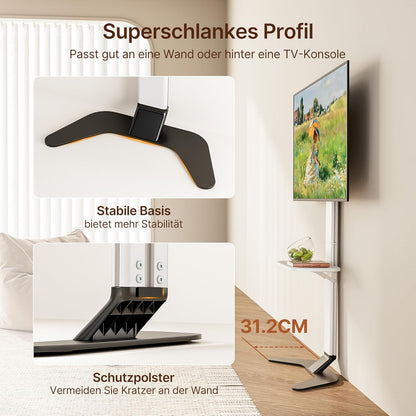 Universele tv-standaard voor 37-86 inch, wit