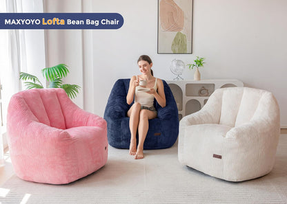 MAXYOYO Rope Puff met schuimvulling – Moderne, ergonomische en comfortabele bank, poef voor volwassenen en kinderen, fauteuil voor woonkamer en slaapkamer