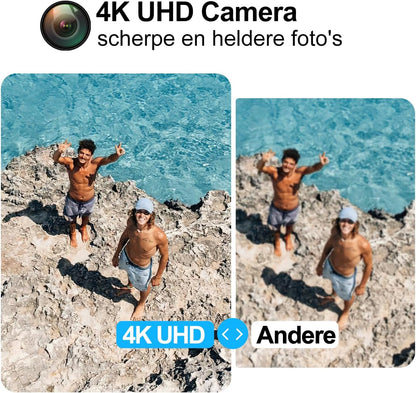 Loolinn | 4K Camera Drone voor Gevorderden Cadeau - Twee batterijen, 40 Minuten Vliegen, 4K UHD camera, ondersteuning voor Panorama's en Time-Lapse Fotografie, Onder 250g (Cadeau-idee)