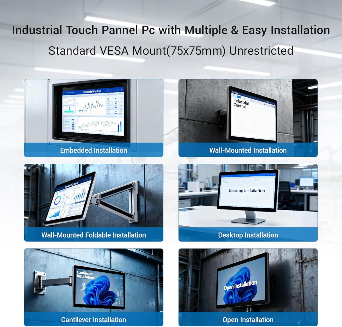 Industriële Touch Panel PC – All-in-One Computer – Mini PC – Panel PC – Tablet PC – 13,3 Inch Full HD Touchscreen – Ventilatorloos Met Intel Celeron N5100 & 8GB RAM