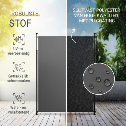 Sol Royal Balkonluifel zonder Boren 200x310cm – Privacy & Zonwering Klemluifel Verticaal Zonnescherm Buiten – Windbescherming Tuinterras Handslinger Antraciet Waterdicht KM5