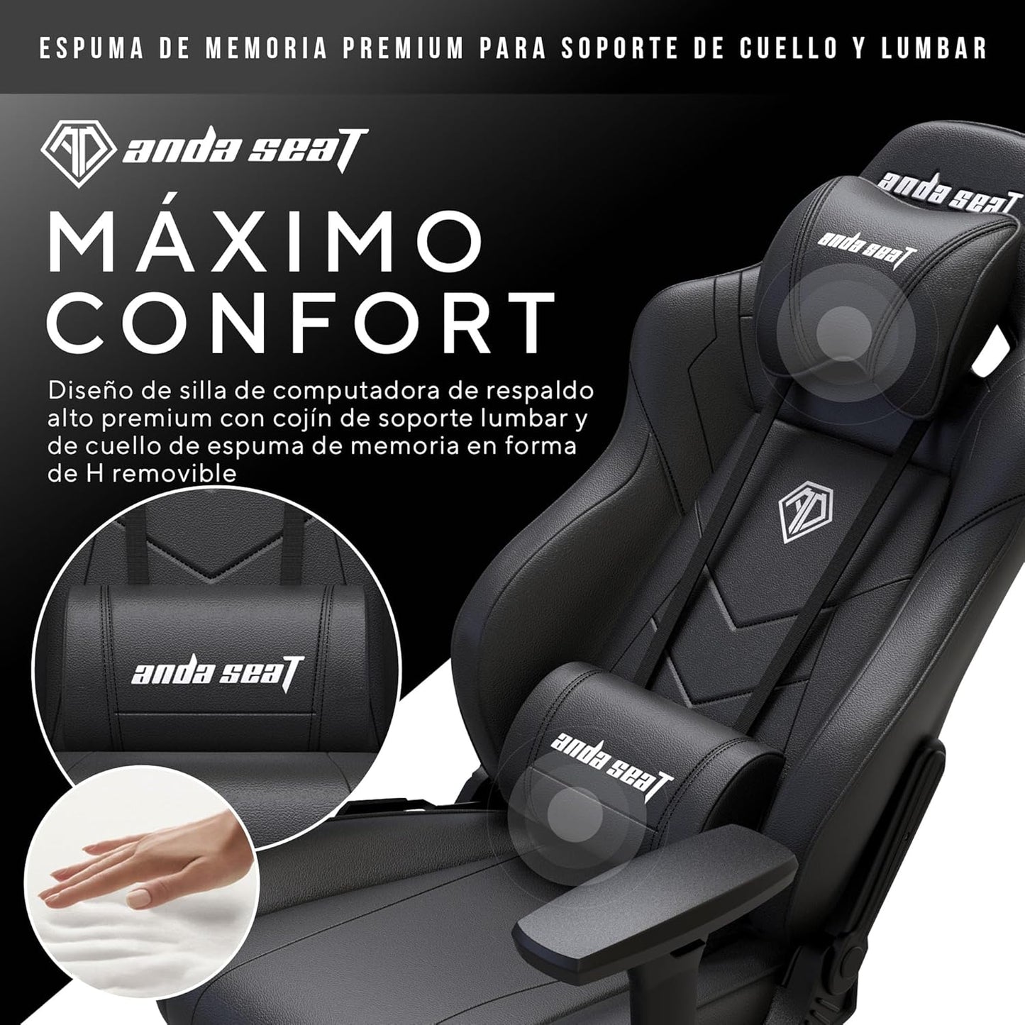 Anda Seat Dark Demon Dragon Gamingstoel voor volwassenen, ergonomische videogamestoelen, liggende bureaustoel, nek- en lendenrugsteun - grote zwarte premium PVC-lederen bureaustoel