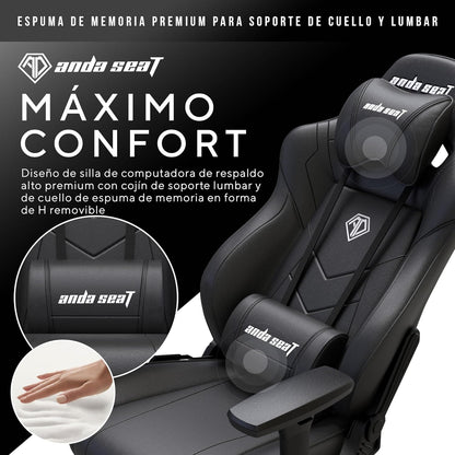 Anda Seat Dark Demon Dragon Gamingstoel voor volwassenen, ergonomische videogamestoelen, liggende bureaustoel, nek- en lendenrugsteun - grote zwarte premium PVC-lederen bureaustoel