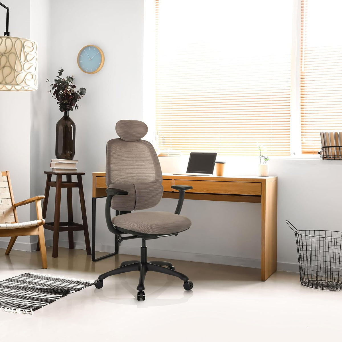 hjh OFFICE Professionele bureaustoel RI-COVER stof/netstof Grijs