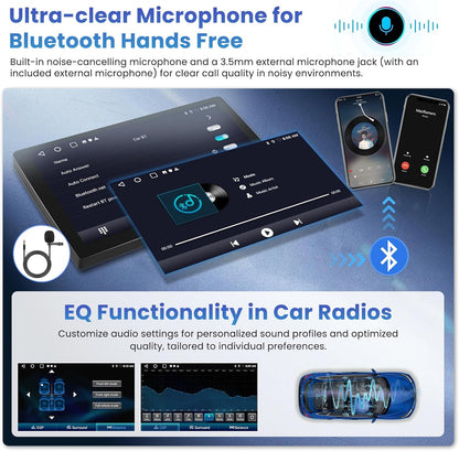 Autoradio – 2-DIN Radio – Multimedia Systeem – Navigatiesysteem – Touchscreen Radio – 9 Inch HD-Touchscreen – Draadloos CarPlay & Android Auto