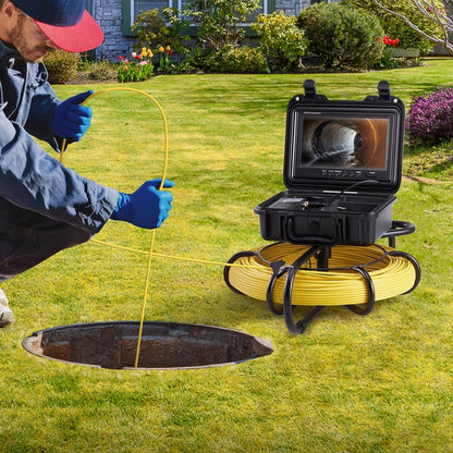VEVOR Inspectiecamera, 91,5 m, 720p kanaalcamera, 130 graden, endoscoopcamera, 12 V, 4500 mAh lithium batterij, 6 uur, buisinspectiecamera, IP68, voor afvalwaterkanalen, afvalwatersystemen, afvoeren