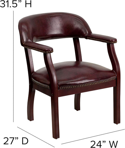 Flash Furniture Diamond Oxblood Luxe conferentiestoel van vinyl met accent nagelbekleding