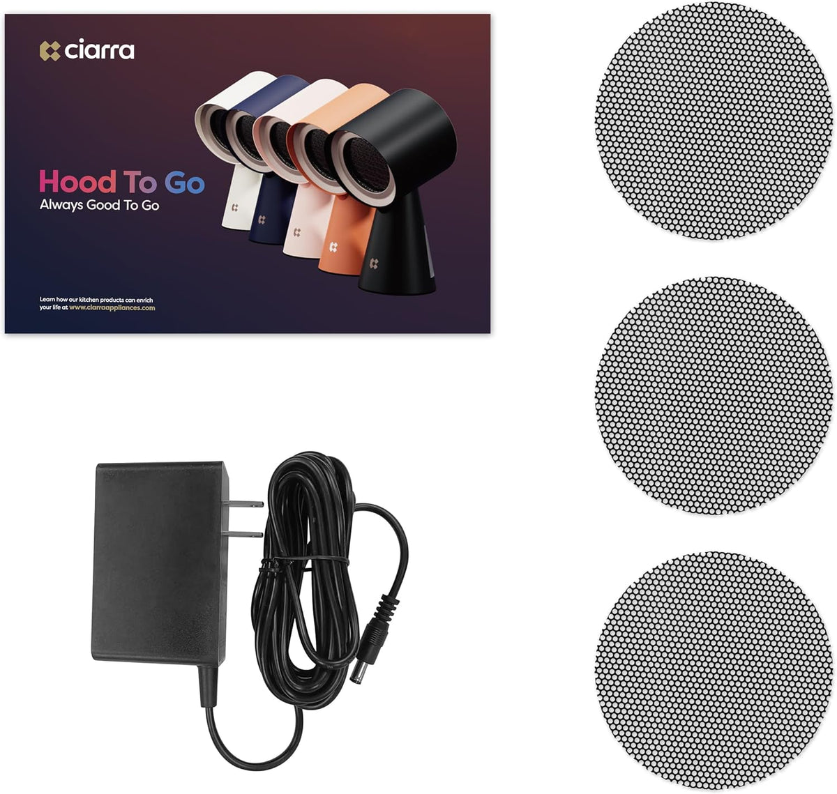 CIARRA CBPHP01 Mini-afzuigkap HOOD TO GO draagbare tafelafzuigkap, mobiele desktop, afzuigkap voor steak, grillen, BBQ, camping, camper, keuken, reizen, Rosa - QUORE