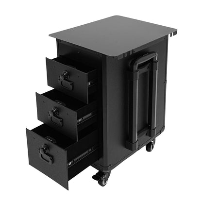 Professionele Makeup Koffer – Make-up Trolley – Cosmetica Koffer – Visagie Koffer – Beauty Organizer – Zwart – Stevig Aluminium Frame – Verstelbare Handgreep Met Wielen