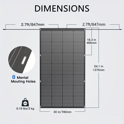Zonnepaneel – Flexibel Zonnepaneel – Draagbaar Zonnepaneel – Opvouwbaar Zonnepaneel – Camping Zonnepaneel – 200W Vermogen – 23,5% Efficiëntie