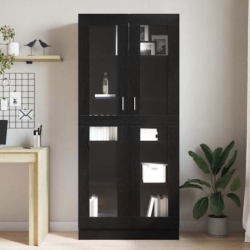 Boekenkast – Boekenrek – Opbergkast – Vakkenkast – Wandkast – Zwart Eikenhout – 82,5x30,5x185 cm – Hoge Draagkracht 999 kg