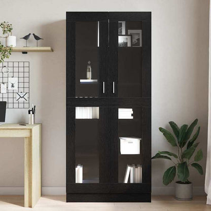 Boekenkast – Boekenrek – Opbergkast – Vakkenkast – Wandkast – Zwart Eikenhout – 82,5x30,5x185 cm – Hoge Draagkracht 999 kg