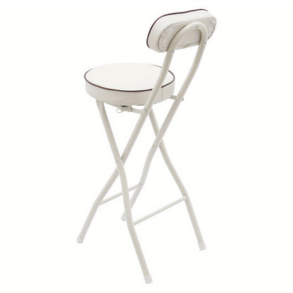 Barstoel – Barkruk – Keukenkruk – Opvouwbare Stoel – Zitkruk – Set Van 2 – Wit – Cushioned Zitting – Stalen Frame