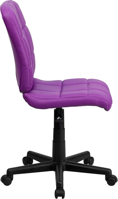 Flash Furniture Mid-Back gewatteerde vinyl draaibare taakstoel, metaal, paars, 58,42 x 55,88 x 22,86 cm