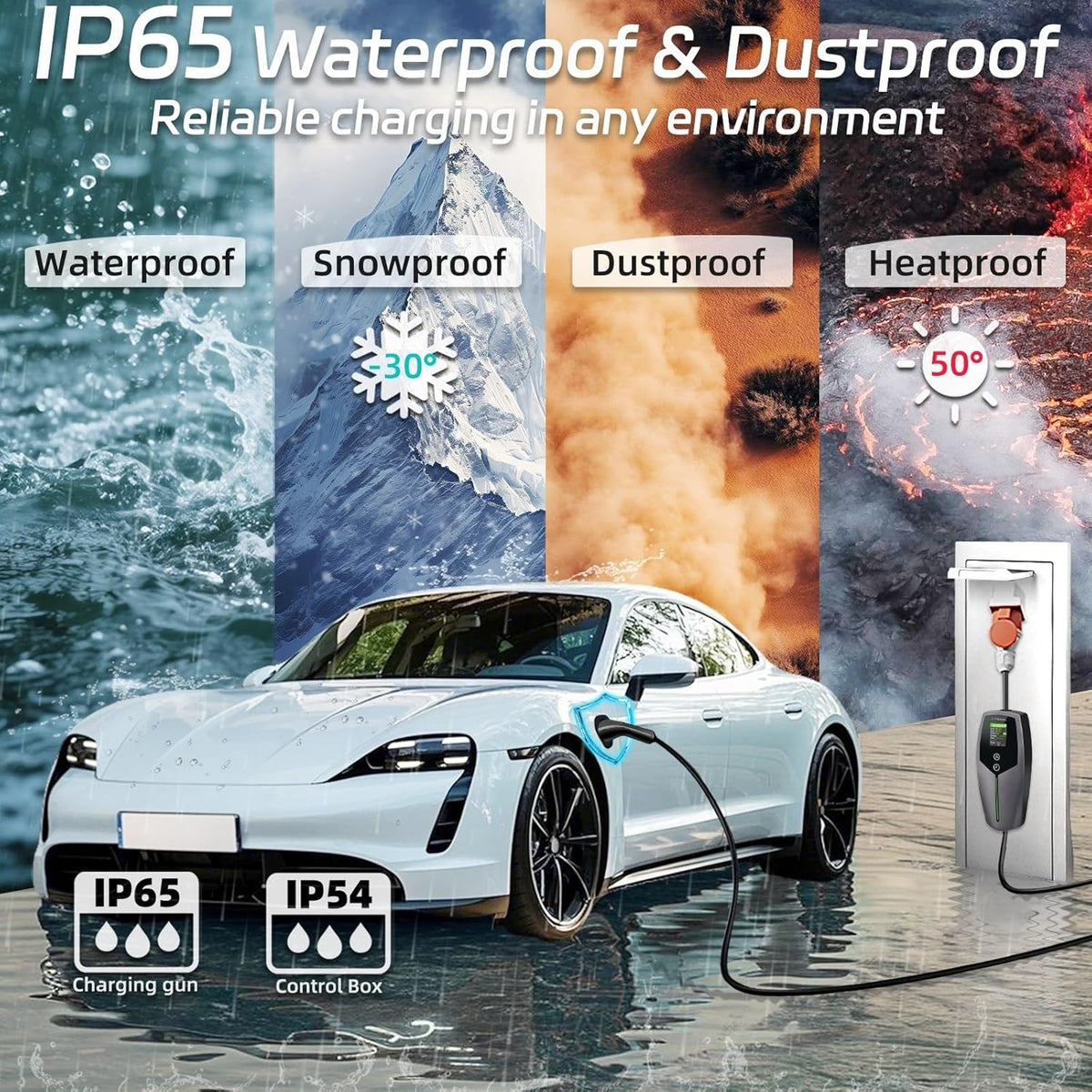 <font dir="auto" style="vertical-align: inherit;"><font dir="auto" style="vertical-align: inherit;">        Mobile Wallbox/Charging Station 11KW Type 2 Charging Cable [3-phase|8-16A], Car EV Charger Charging Cable Type 2 to CEE 16A Plug, Time Function and