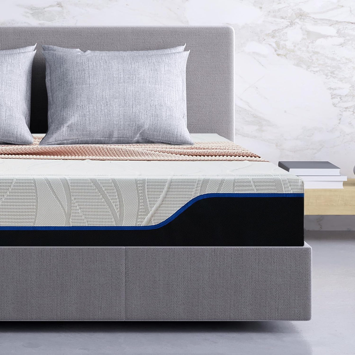Classic Living Astralis Verkoelende gel-traagschuim matrassen, ademende matrassen met gemiddelde hardheid, matras in doos, drukontlastend traagschuim, 140 x 200, 18 cm