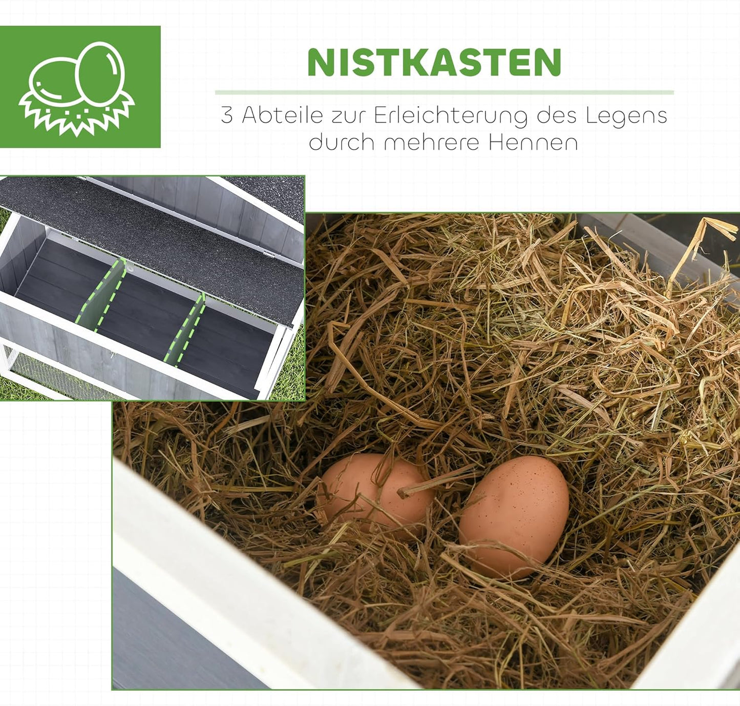Kippenhok – Kippenren – Kippenhok Met Uitloop – Kippenverblijf – Dierverblijf – Ruim 1,9 m² Voor 3-4 Kippen – Waterafstotend Geïmpregneerd Dennenhout