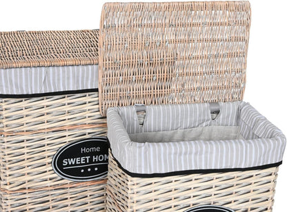 Mand Ropa Set 5 MIMBRE canvas 47 x 35 x 55 cm NATURAL