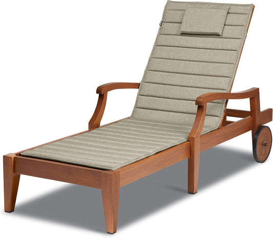 Classic Accessories Storigami Waterbestendig 72 x 21 inch Chaise Lounge-kussen, Heather Grijs, Patio Kussen