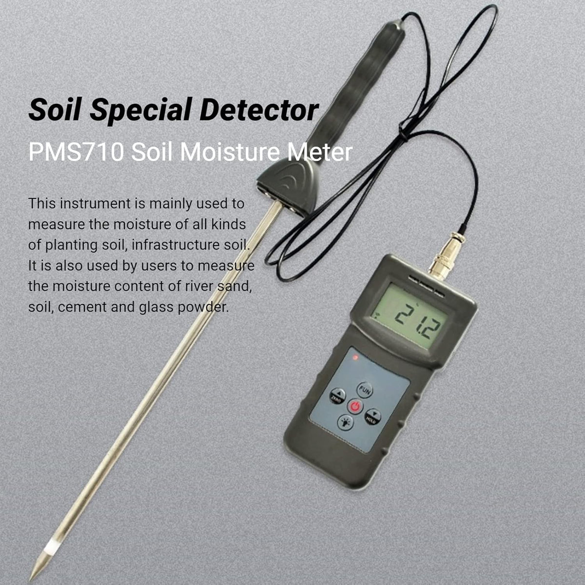 Bodemvochtigheidsmeter Digitaal display ABS Handmatige uitschakeling Bodemvochtmeter, voor landbouwbeplanting, voor industriële productie, voor tuinbenodigdheden, voor gebouwen