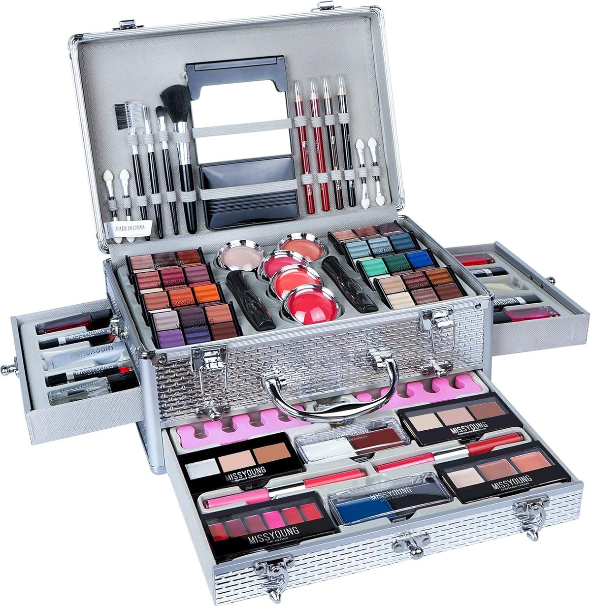 Multifunctionele Make-Upset #7 – Alles-In-Eén Make-Up Cadeauset – Make-Up Kit – Make-Up Starterskit – Cosmeticaset – Hooggepigmenteerde Kleuren – Compact Draagbaar Etui