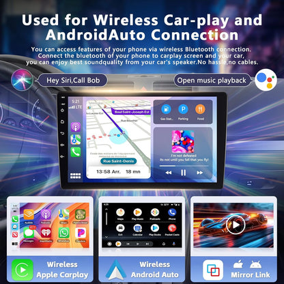4+64G Stereo Auto 2 din Android met GPS -Navigatie, Bluetooth Dubbele din Radio Auto met Scherm, Motorsi Auto Radio Support Mirrorlink/FM/WIFI/USB/SWC + Microfoon
