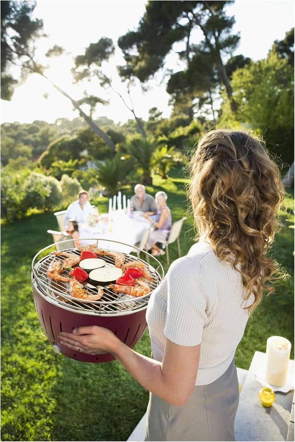 LotusGrill Standaard vuurrood G-RO-34P (diameter 32cm) met USB-aansluiting