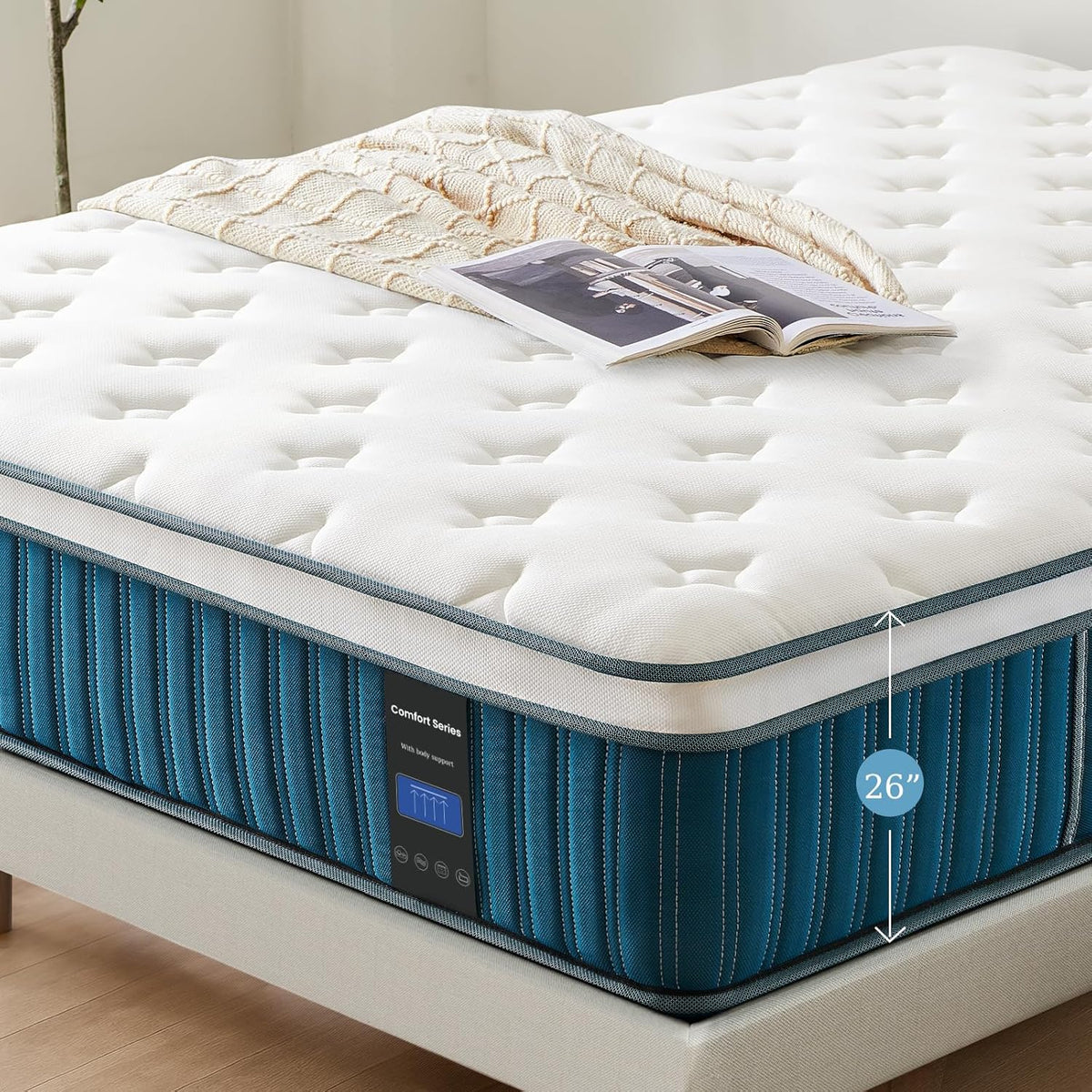 Matras – Slaapmatras – Pocketveringmatras – Traagschuimmatras – 120x200x26 cm – 7-Zones Ondersteuning – OEKO-TEX Gecertificeerd