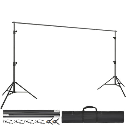 Achtergrondstandaard – Fotostatief – Greenscreenstandaard – Achtergrondframe – Verstelbaar – Heavyduty Metaal – 360 cm Breedte – 3 m Hoogte
