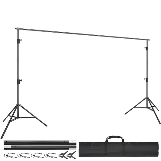 Achtergrondstandaard – Fotostatief – Greenscreenstandaard – Achtergrondframe – Verstelbaar – Heavyduty Metaal – 360 cm Breedte – 3 m Hoogte