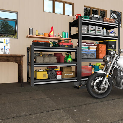 Opbergrek – Stellingkast – Kelderrek – Steekrek – Werkplaatsrek – Zwart – 120 x 45 x 99 cm – 750 kg Draagvermogen – 3 Verstelbare Planken