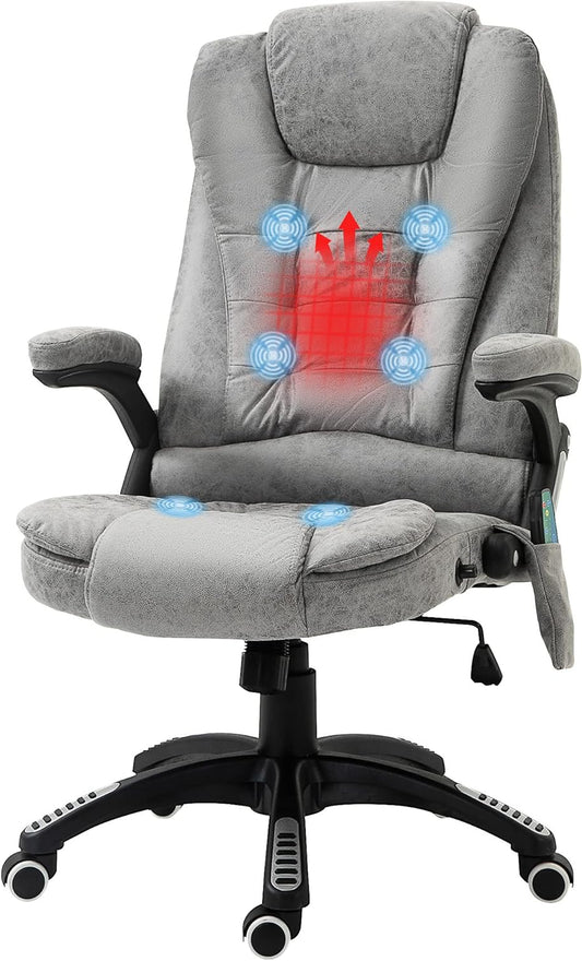 Ergonomische Bureaustoel – Kantoormeubilair – Massagestoel – Draaistoel – Managerstoel – Massage- en Verwarmingsfunctie – Verstelbare Rugleuning tot 130° - QUORE