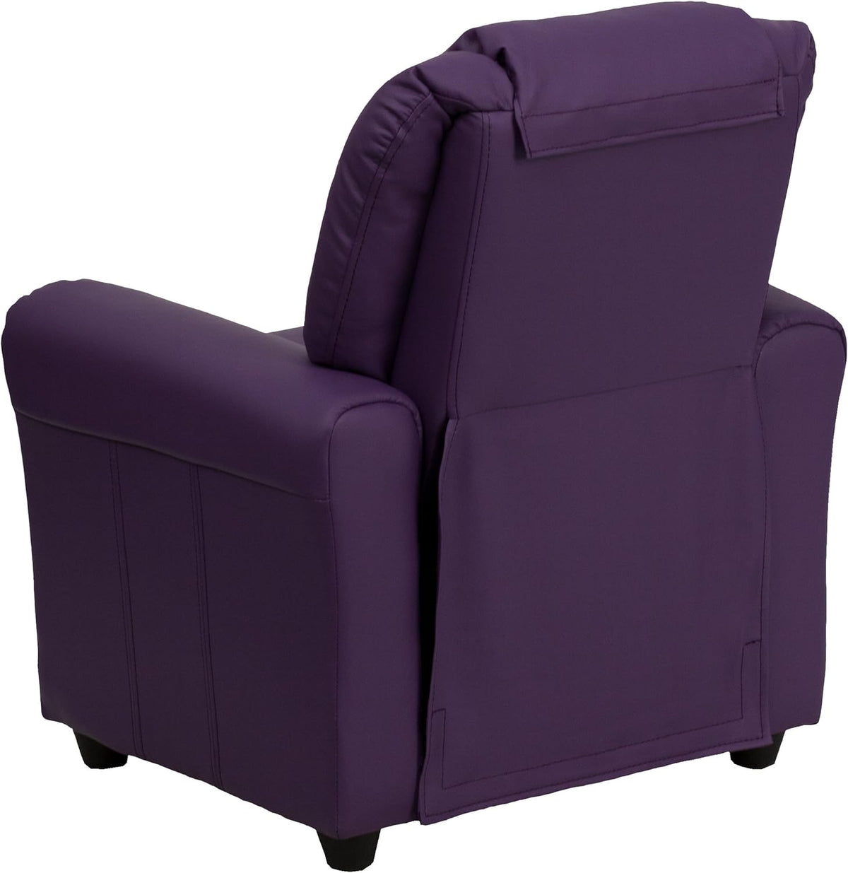 Flash Furniture Hedendaagse kinderfauteuil met bekerhouder en hoofdsteun, hout, paars Vinyl, 60,96 x 48,26 x 48,26 cm