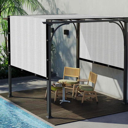 Schaduwnet voor de tuin, van aluminium, 80% zonnezeil met rand, eenvoudig op te hangen, schaduwnet voor balkon, tuin, camping, zilver