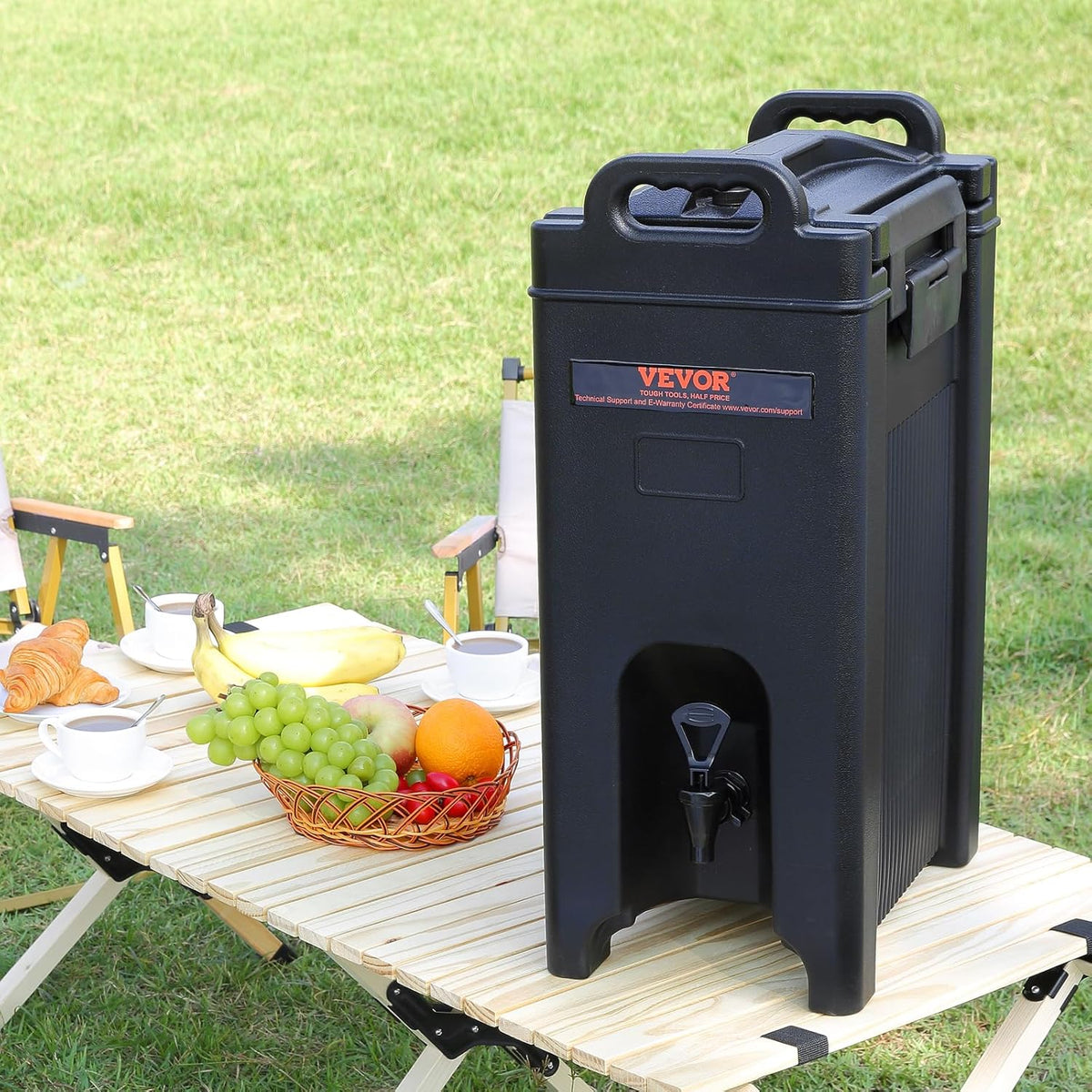 VEVOR Geïsoleerde drankdispenser, 5 gallon, Food-Grade LDPE warme en koude drankserver, Thermische drankdispenser koeler met 0,9 inch PU-laag tweetraps kraanhandvat, voor Restaurant Drankwinkel