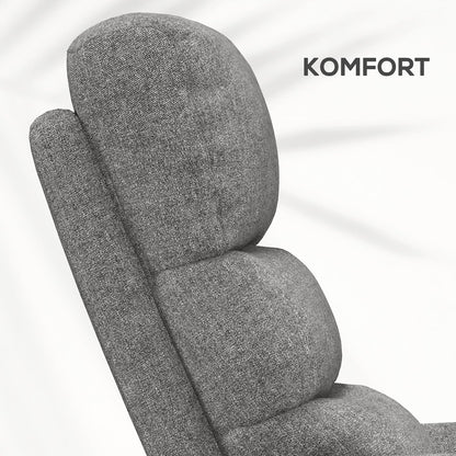 Elektrische TV-Stoel – Relaxstoel – Seniorenstoel – Opstaanstoel – Verstelbare Fauteuil – Elektrische Opstahulp – Verstelbare Rugleuning Tot 135° – Ademend Linnenlook Materiaal
