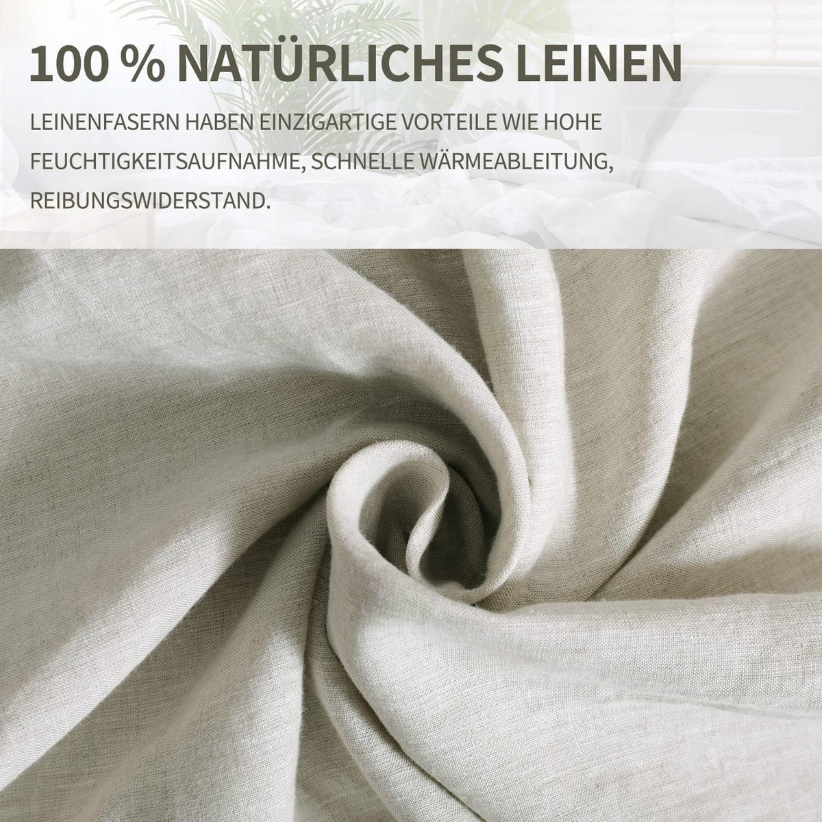 CHUFFED Linnen beddengoed, 155 x 220 cm, 2-delige beddengoedsets 100% natuurlijk linnen, beddengoedset, 1 dekbedovertrek 155 x 220 cm + 1 kussensloop 80 x 80 cm, met ritssluiting, zacht, ademend,