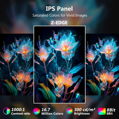 Z-Edge PC Monitor 28'' 144Hz, 4K UHD (3840x2160), IPS Panel, 4ms, 16:9 LED Monitor, Adaptive Sync, Adjustable Tilt, 178° Viewing Angle, 2×HDMI2.1 & 2×DP1.4, VESA 100 * 100mm (DP cable included)