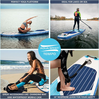 AQUA SPIRIT Opblaasbaar Stand up Peddelbord SUP Tempo 320x81x15cm Complete Verpakking Volwassenen Beginners/Experts Paddle Board Max 120KG met Aluminium Peddel, 2 Jaar Garantie