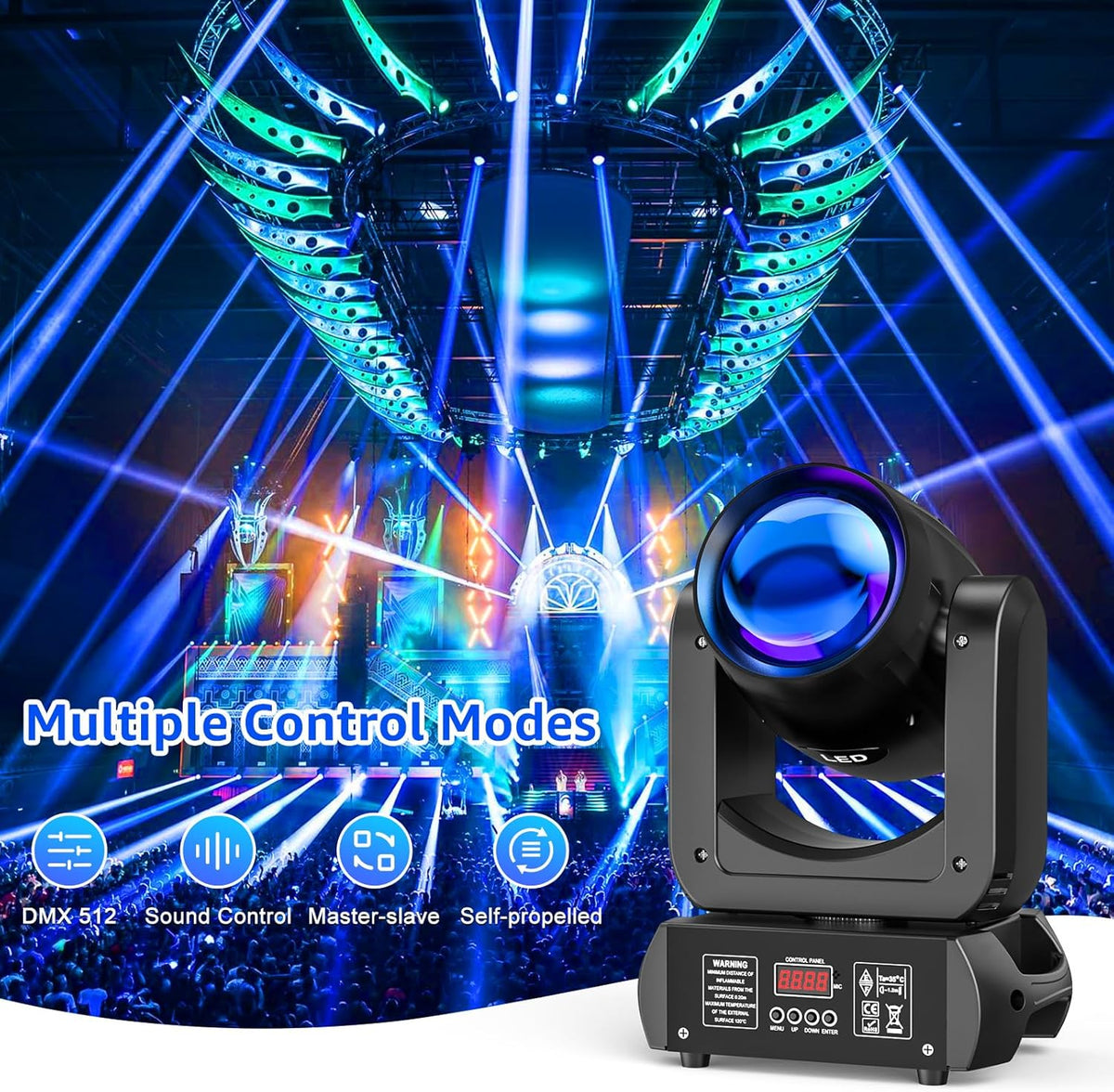 150 W Moving Head LED DMX Podium Licht 8 GOBO Roterende RGBW Spot Beam DJ Licht Geluid Geactiveerde Koplamp voor Kerst Disco Concert Party Bruiloften