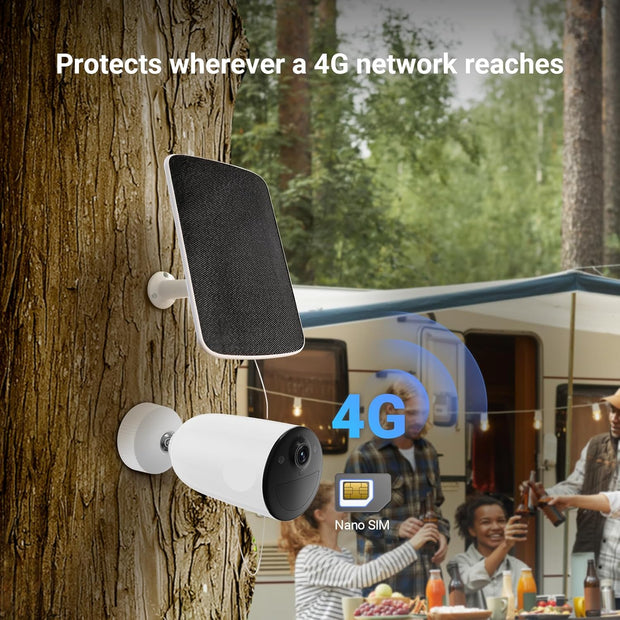 Beveiligingscamera Buiten - WiFi-bewakingscamera - Camerabewaking - Draadloos - met 5200mAh - Type-C - Zonnepaneel - AOV-Modus - Detectie van Personen - Voertuigen - Nachtzicht in Kleur - Tweerichtingsaudio - Wit