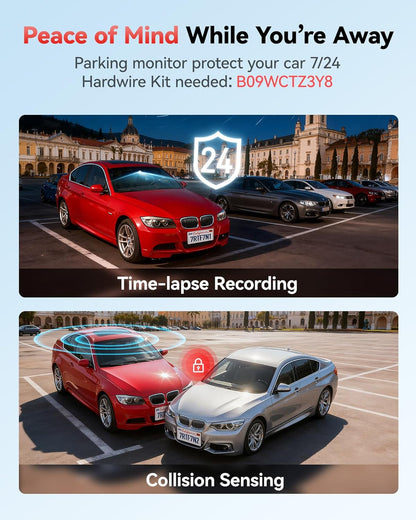 Dubbele Dashcam – Dashboardcamera – Autocamera – Auto Camera – Rijcamera – 4K Voorcamera en 1080P Achtercamera – 170° Groothoek met WiFi en GPS