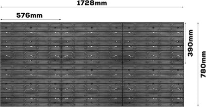 Botle Gereedschapswand, 1728 x 780 mm, stapelboxen, gereedschapshouders, wandplaat met houderrails, voor garage, magazijn, werkplaats en hobby